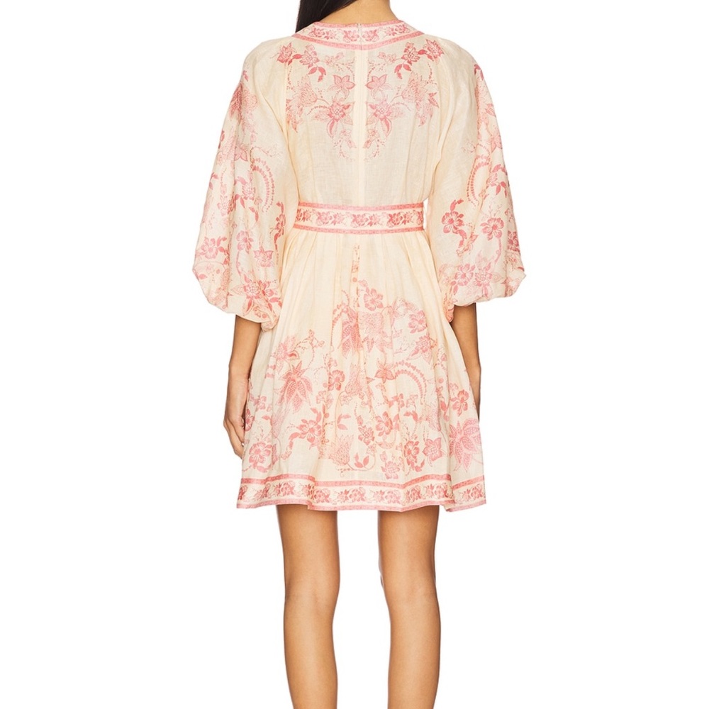 Zimmermann Cream and Pink Floral Mini Dress - Picture 3 of 4